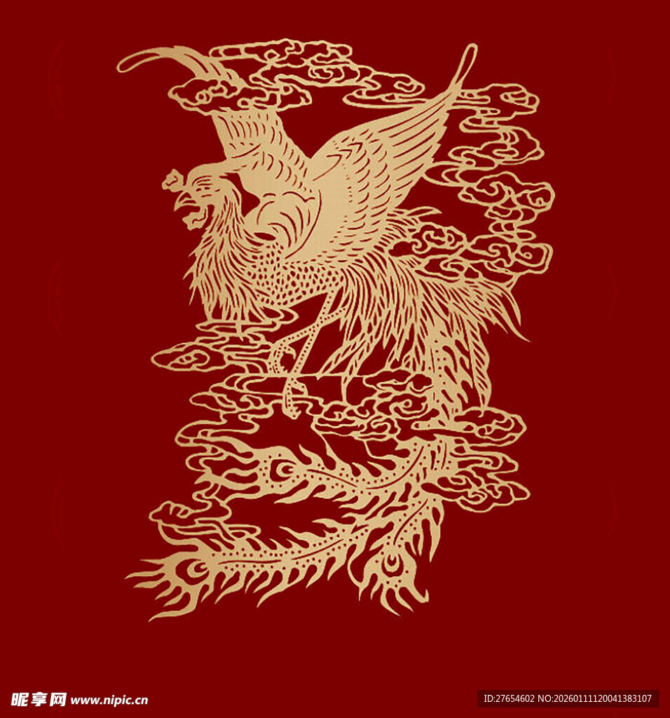 中式金凤凰传统纹样图案