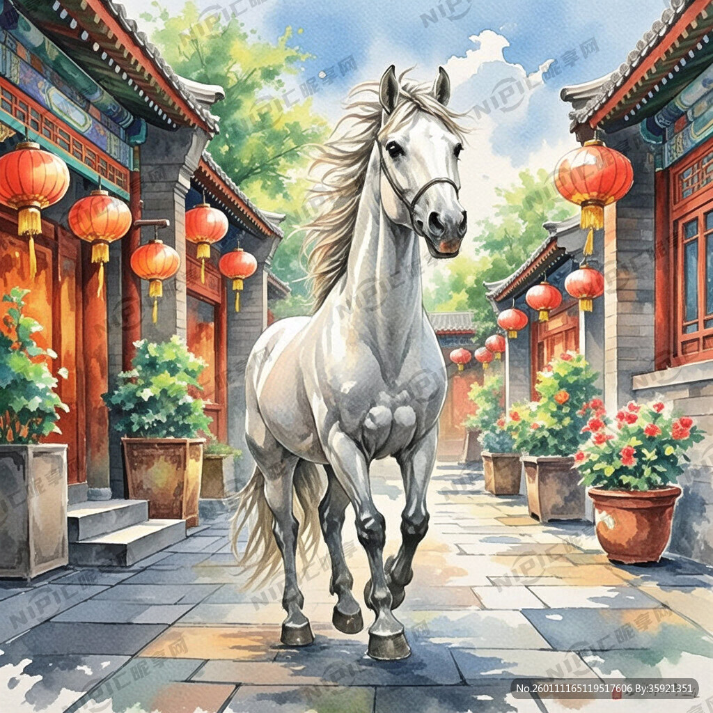 画面主角是一匹马