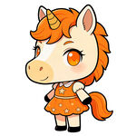 可爱独角兽女孩形象