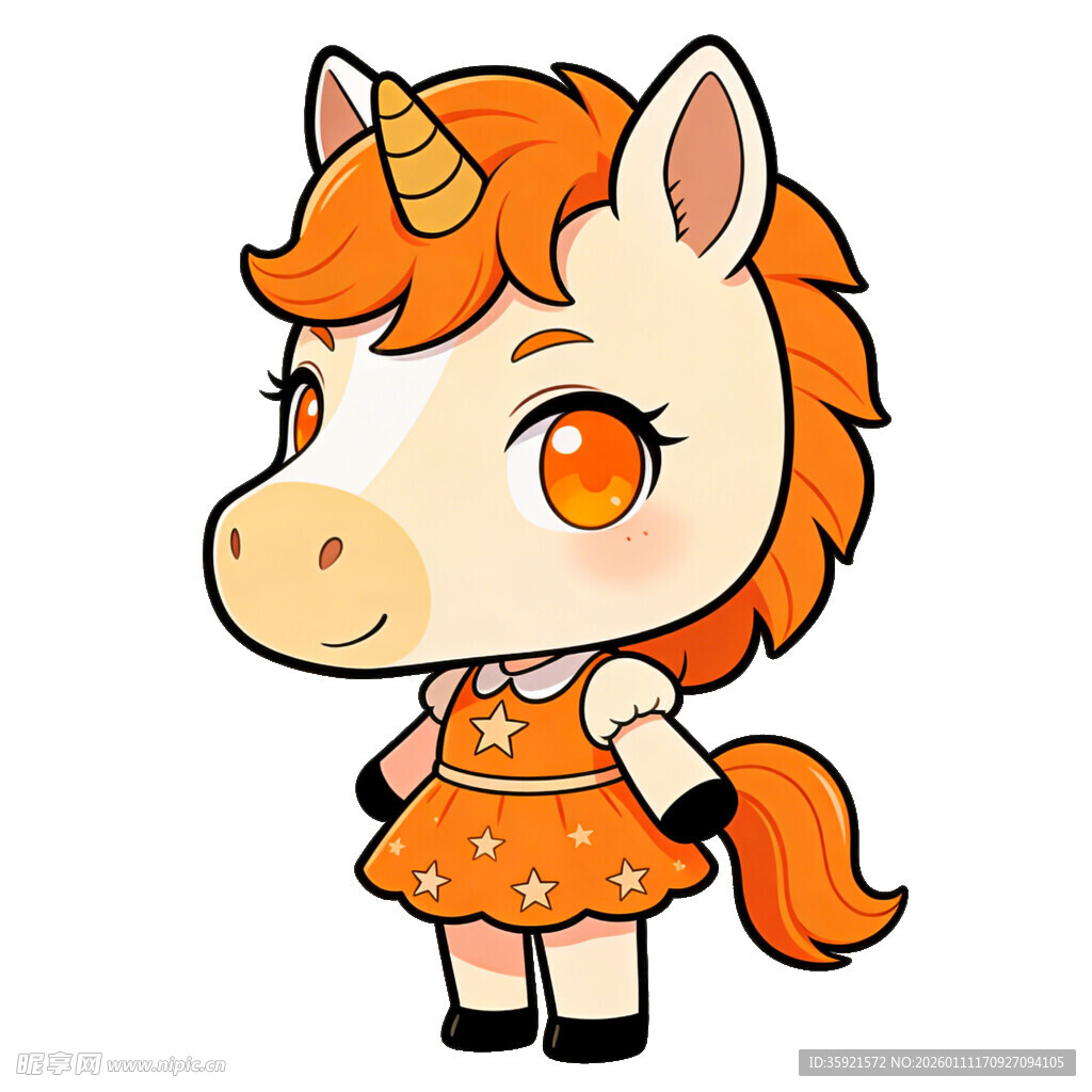 可爱独角兽女孩形象