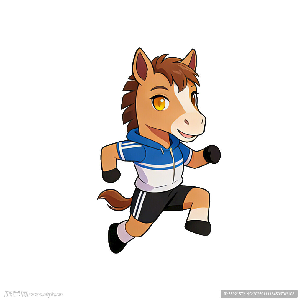 奔跑的卡通小马形象