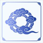 中式云纹圆形边框图案