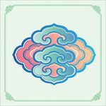 多彩中式云纹图案