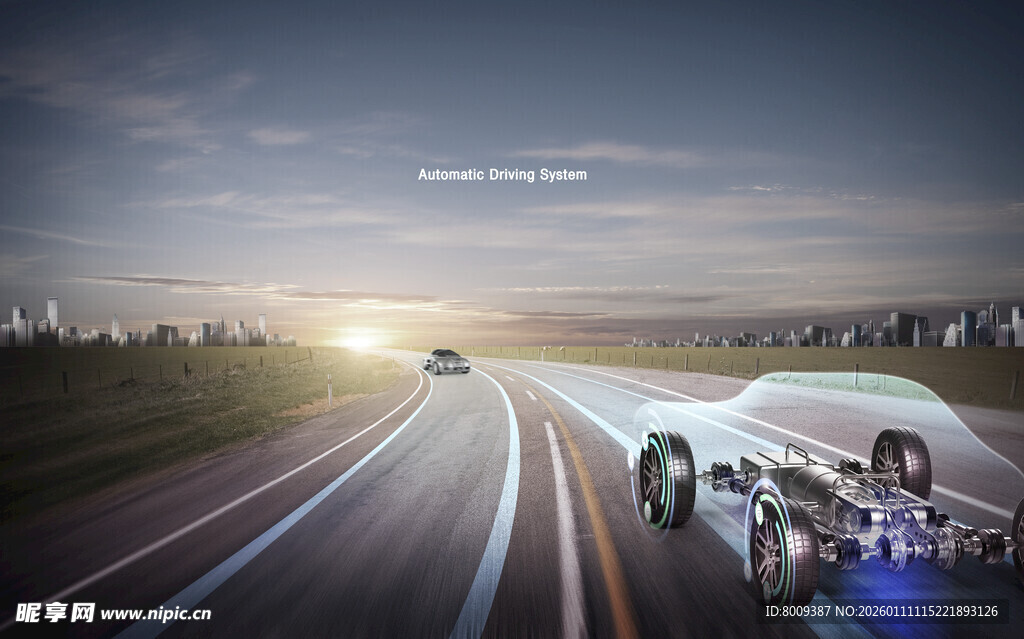 自动驾驶系统汽车海报