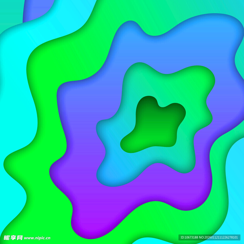多彩波浪形抽象图案