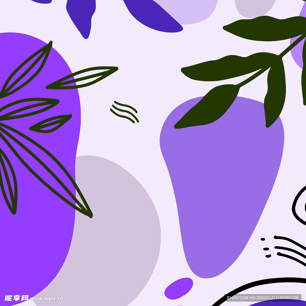紫色植物抽象图案背景