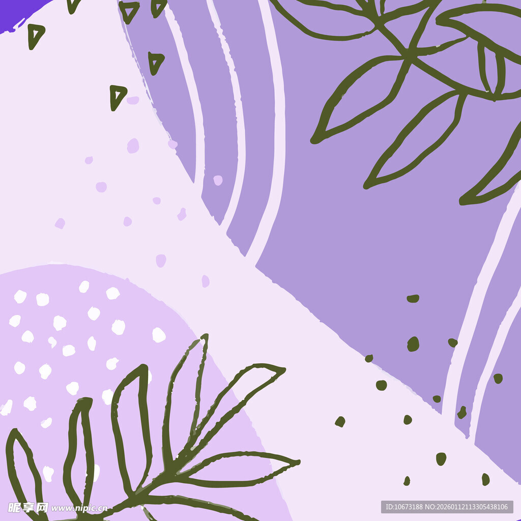 淡紫色系植物装饰图案