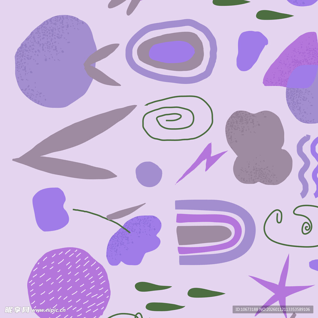 紫色系抽象几何图案元素