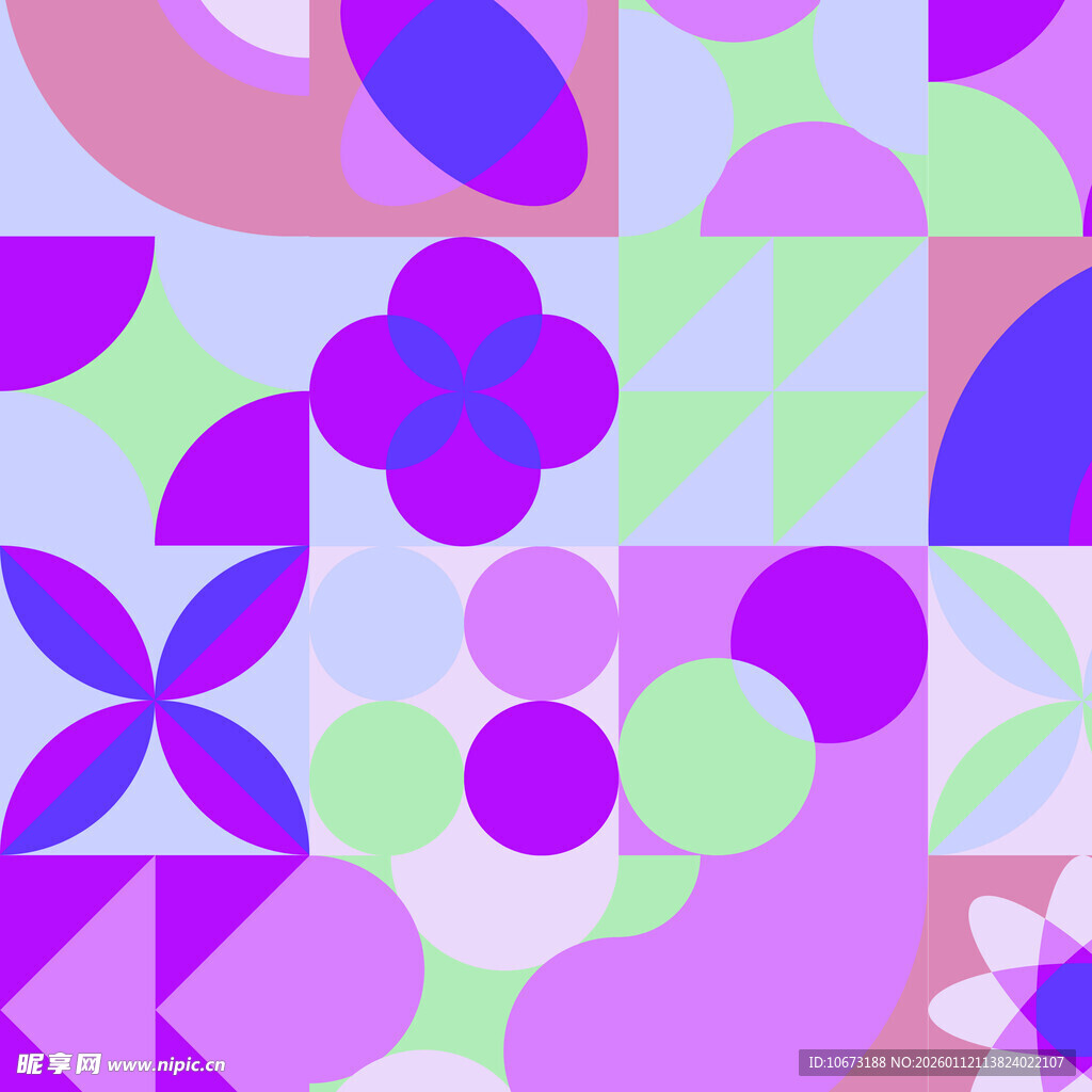 多彩几何花卉图案背景