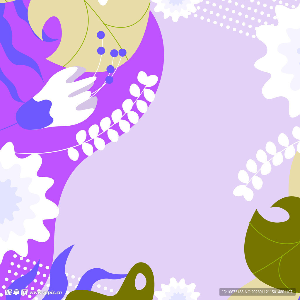 梦幻紫色系抽象艺术插画