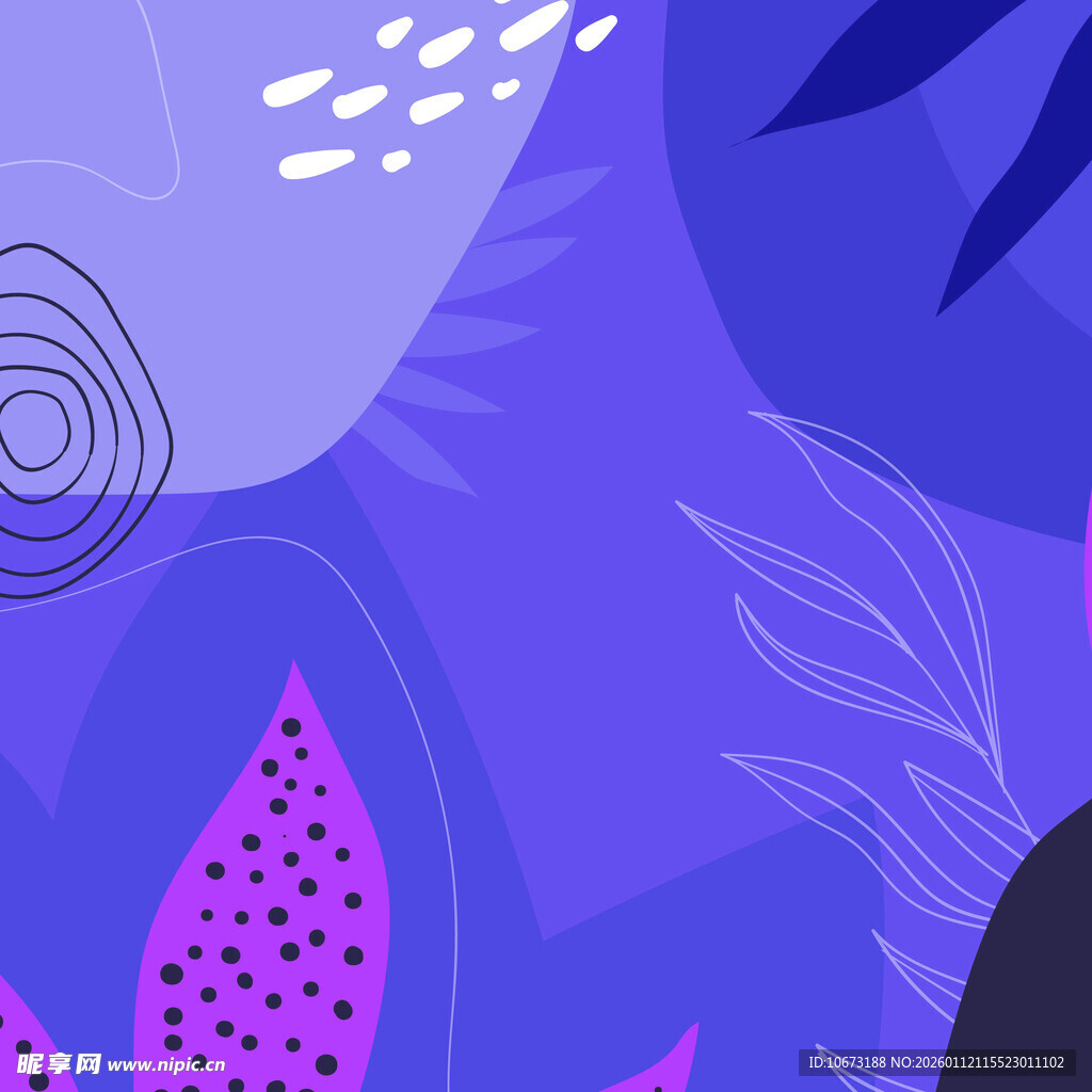 梦幻紫色植物抽象背景图