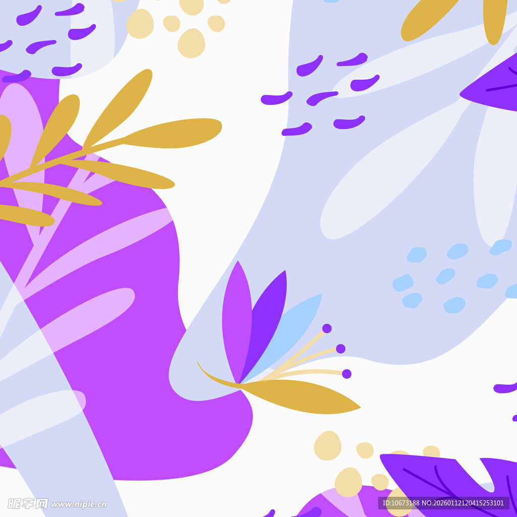 抽象多彩植物图案背景