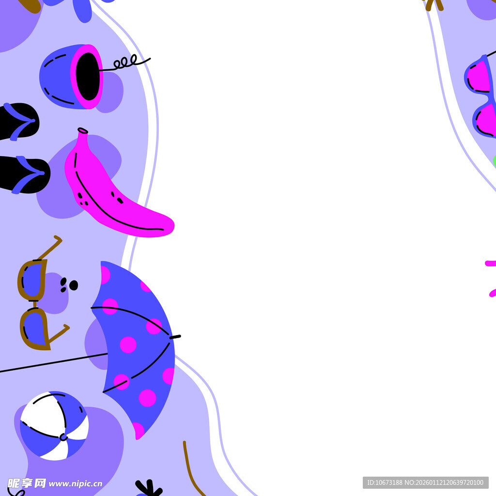 梦幻紫色卡通动物形象