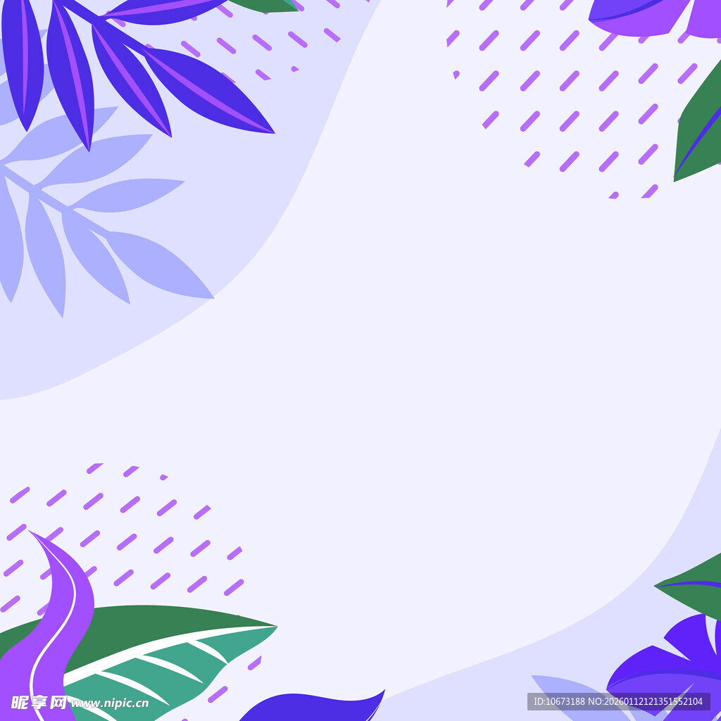 紫色植物边框背景图