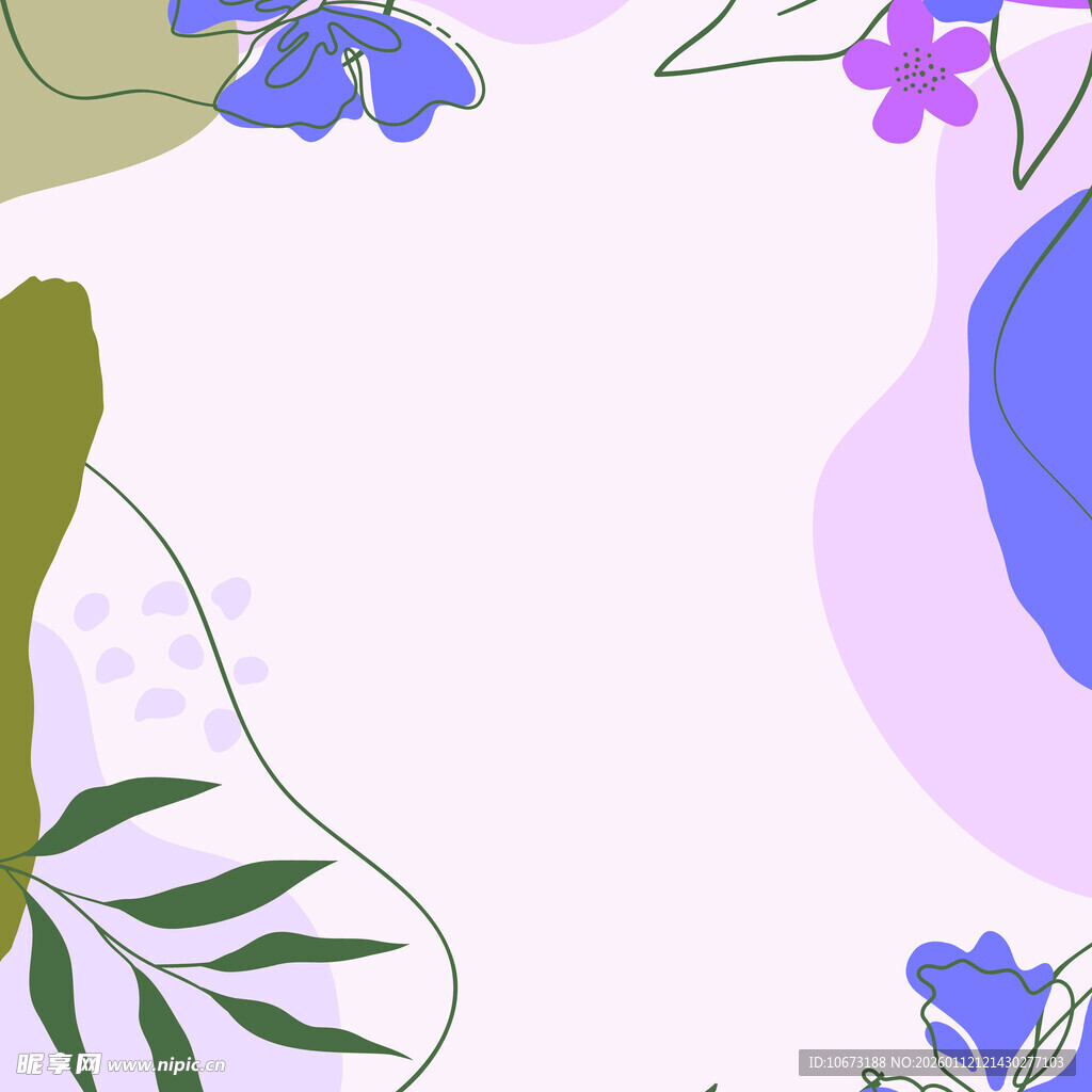 清新花卉植物插画图案