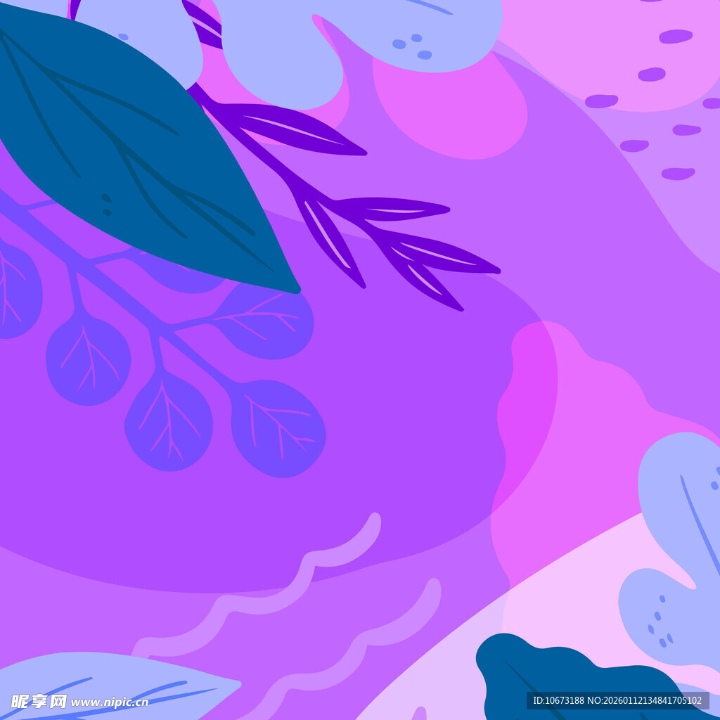 梦幻紫色系植物图案背景
