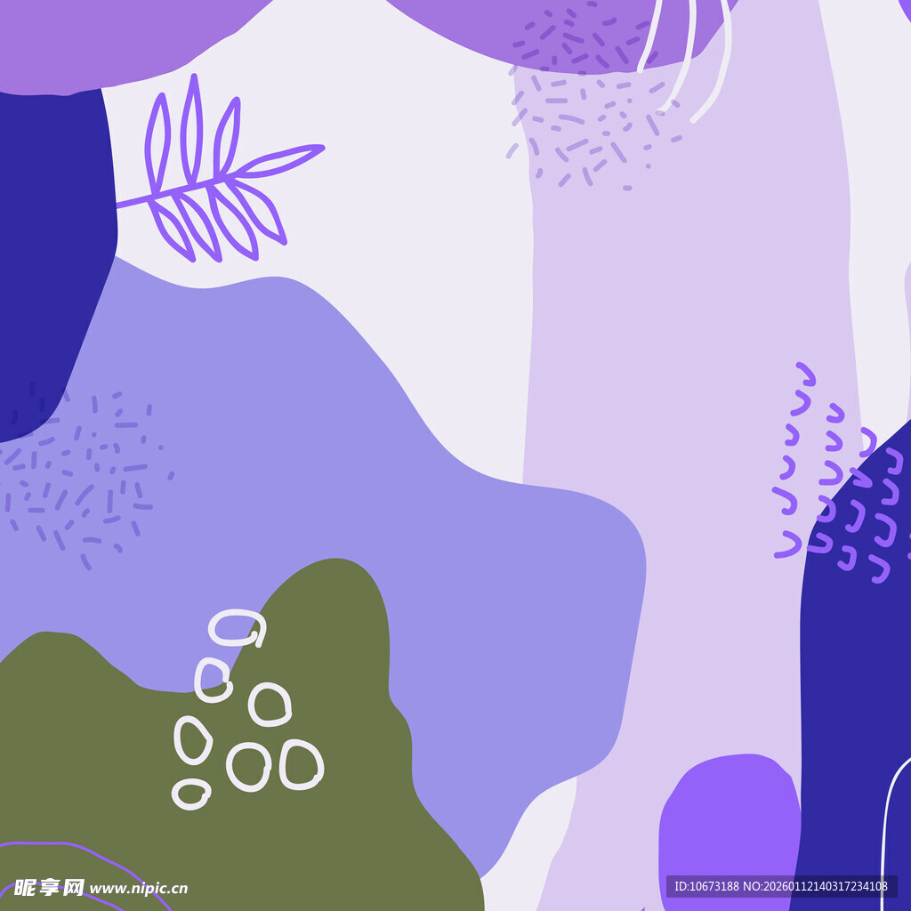 梦幻紫色系抽象植物背景图