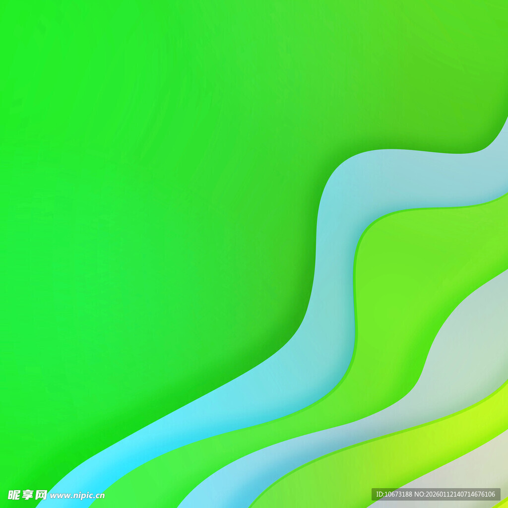 渐变绿色抽象波浪背景
