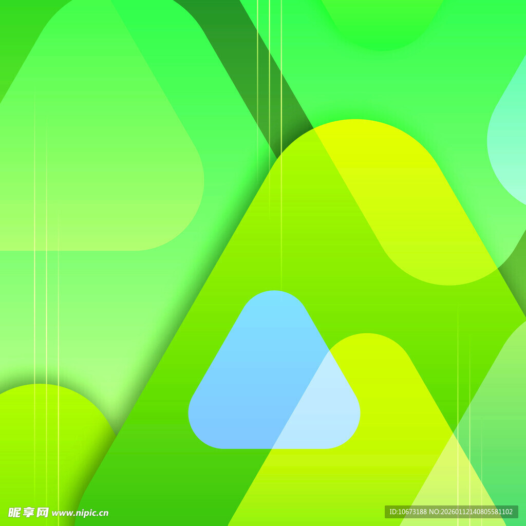 几何形状的多彩绿色背景