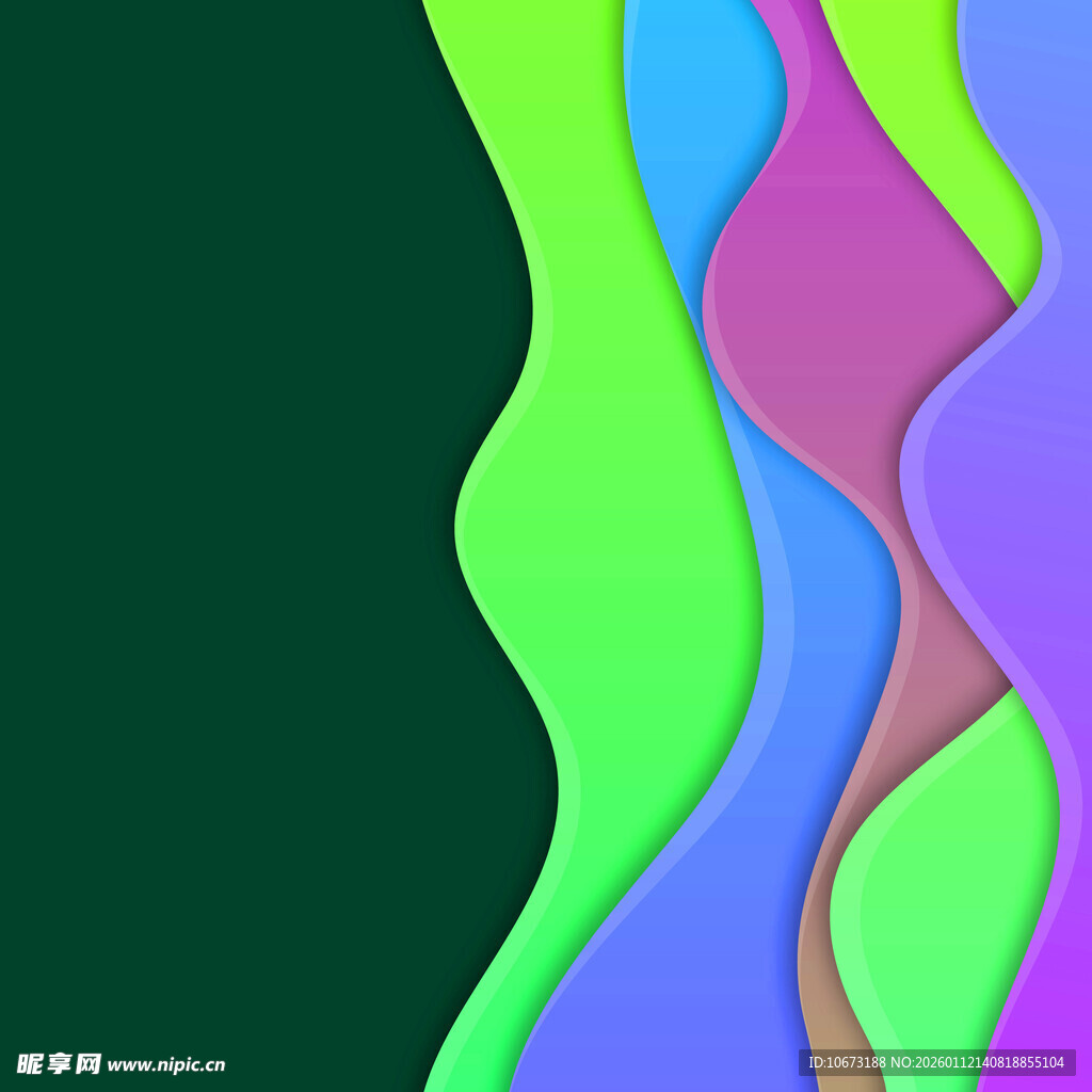 多彩波浪形抽象背景图案