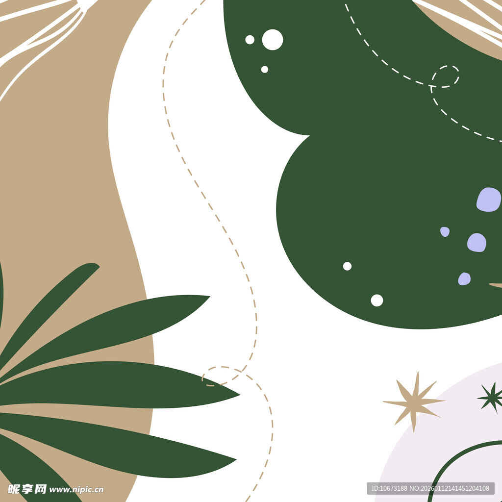 抽象绿植装饰图案