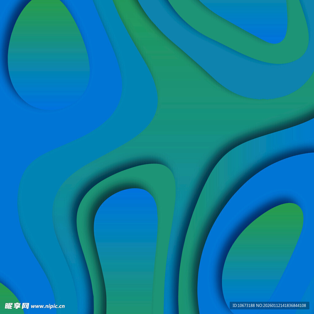 蓝绿渐变立体几何图案