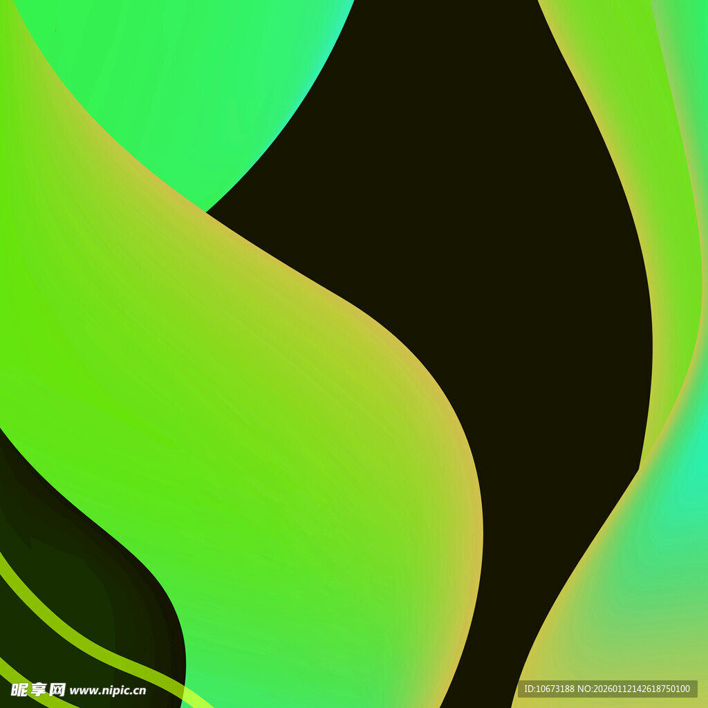动感渐变绿色抽象波浪图案