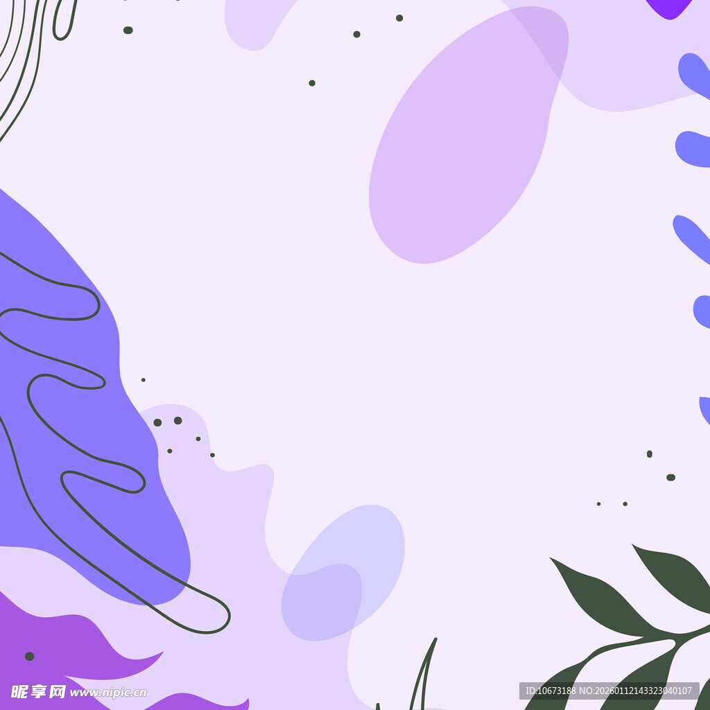 梦幻紫色系抽象植物图案