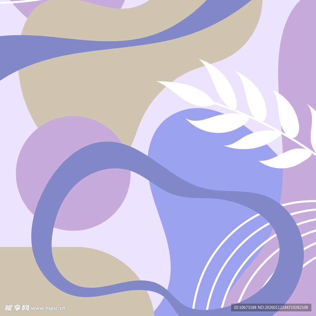 抽象几何植物图案背景