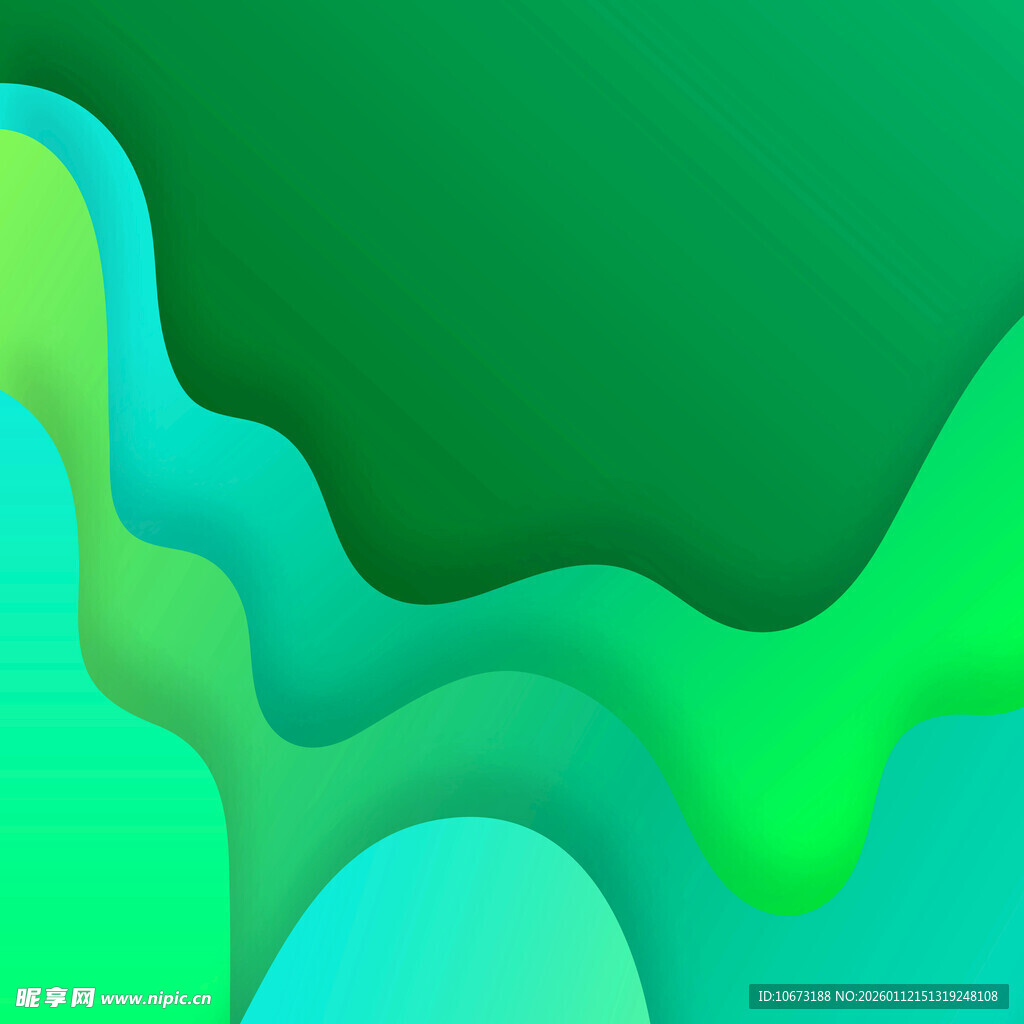 渐变绿色波浪形抽象背景