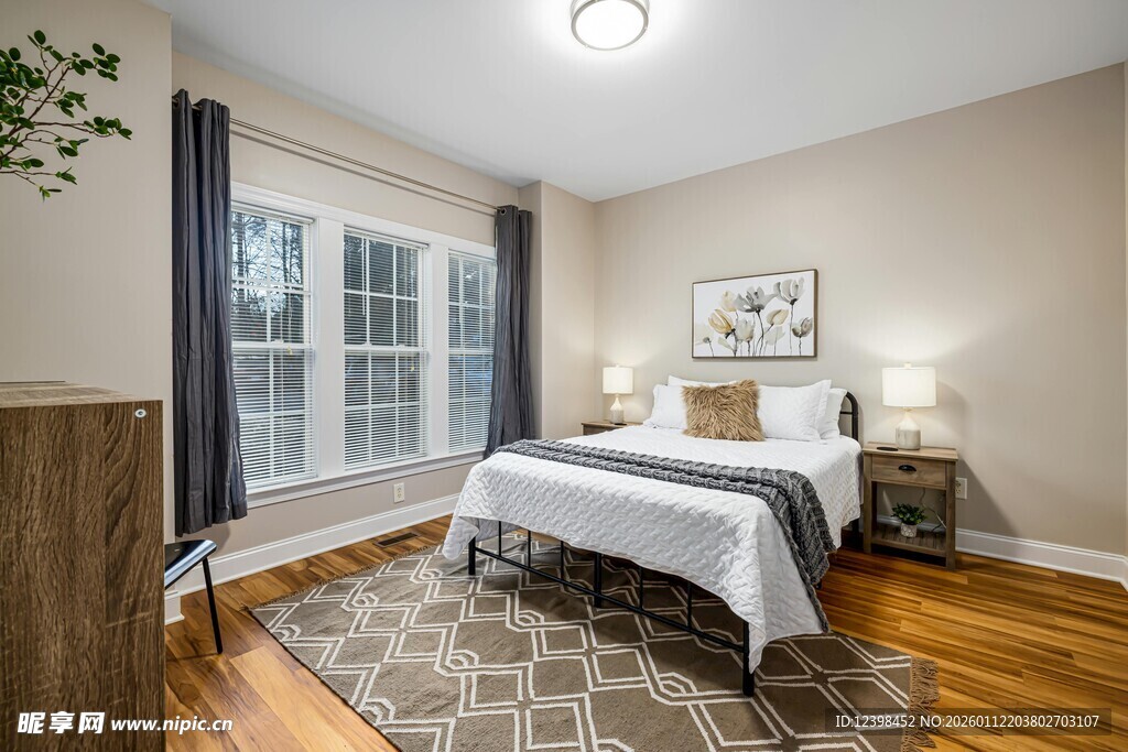 温馨简约卧室室内场景