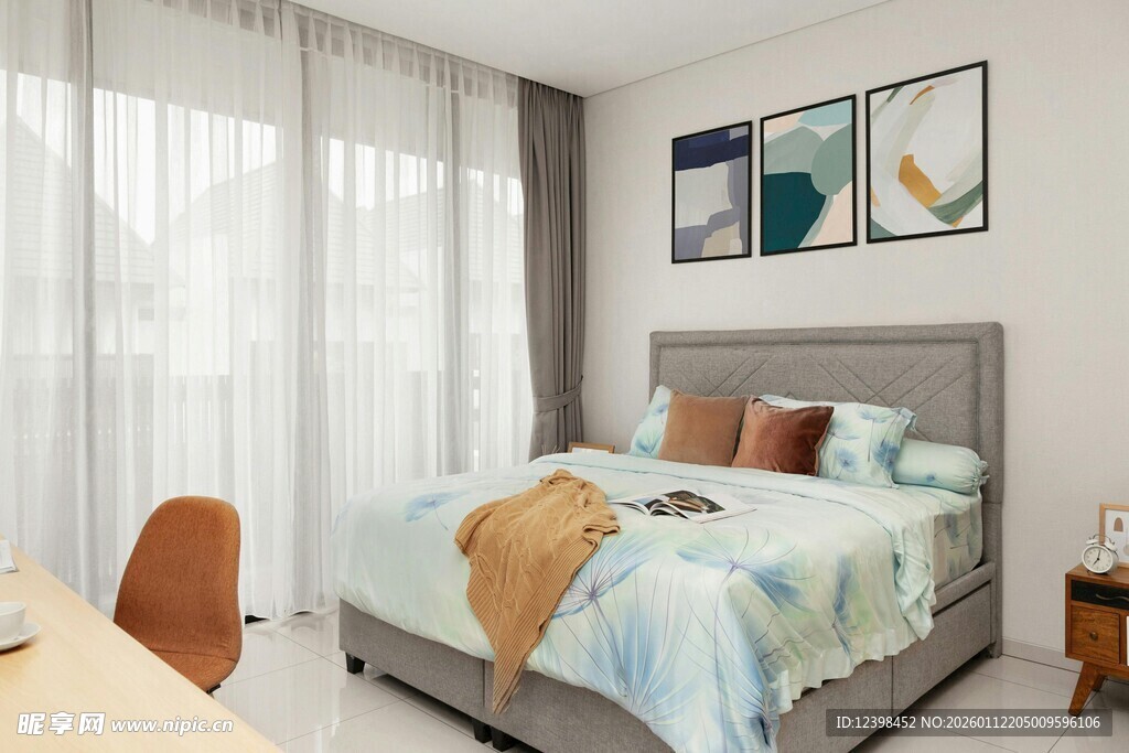 简约温馨卧室室内场景