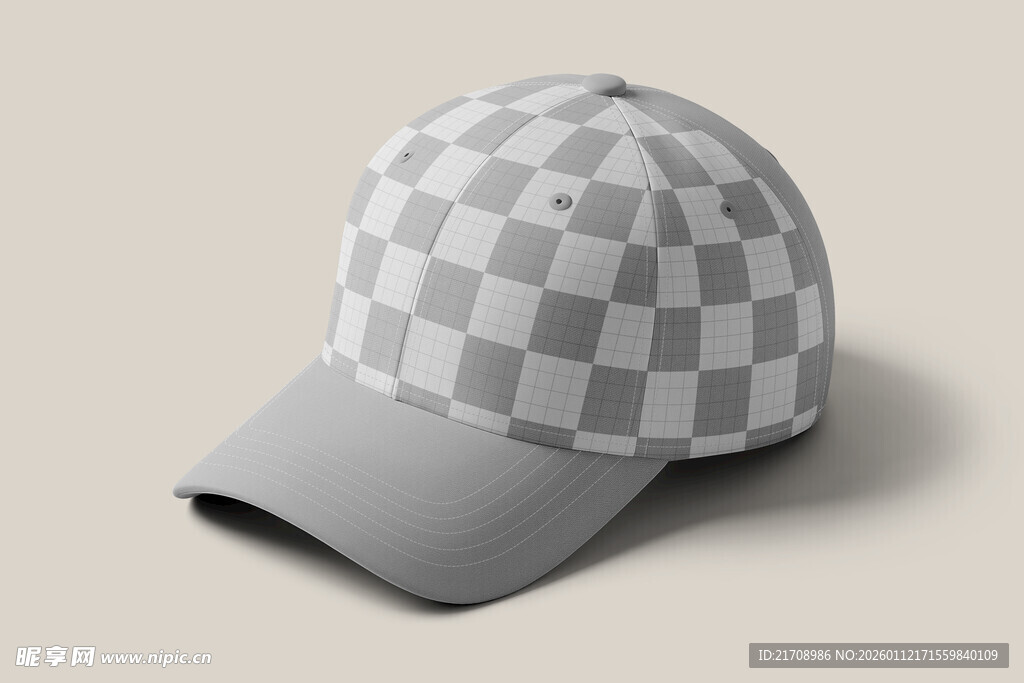 格子图案棒球帽展示