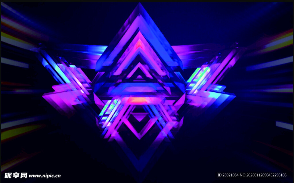 炫酷霓虹几何灯光图案