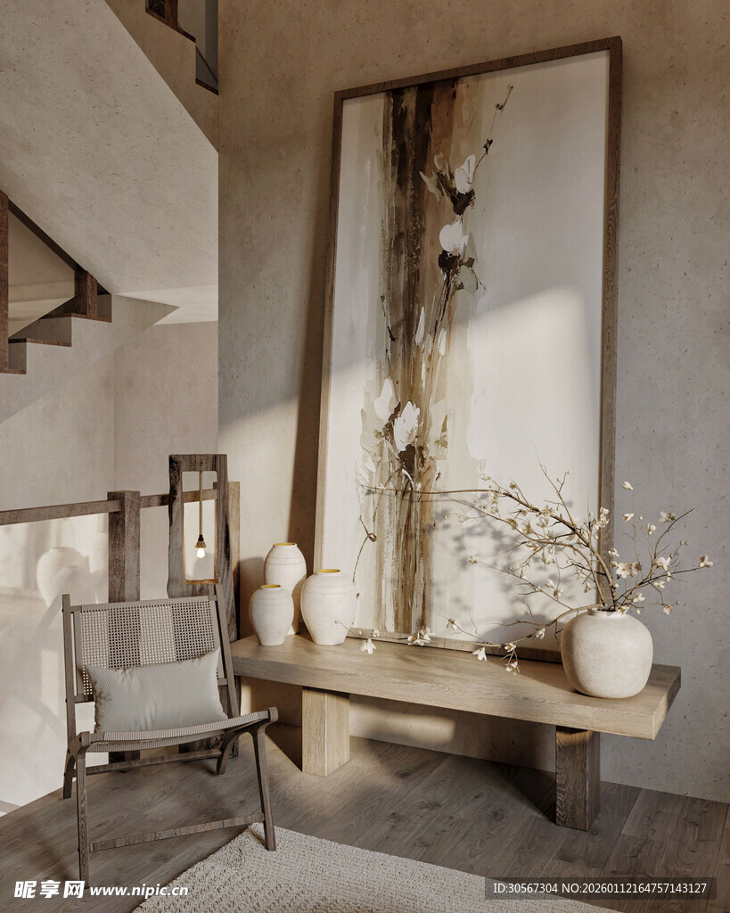 简约风室内装饰一角