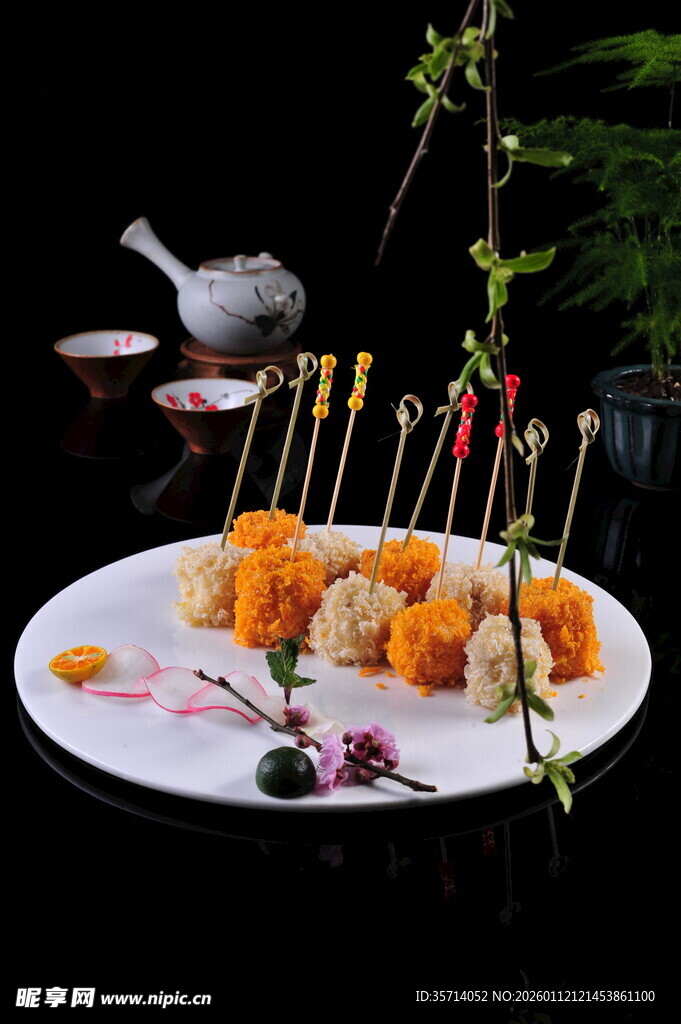 精致串烧美食摆盘