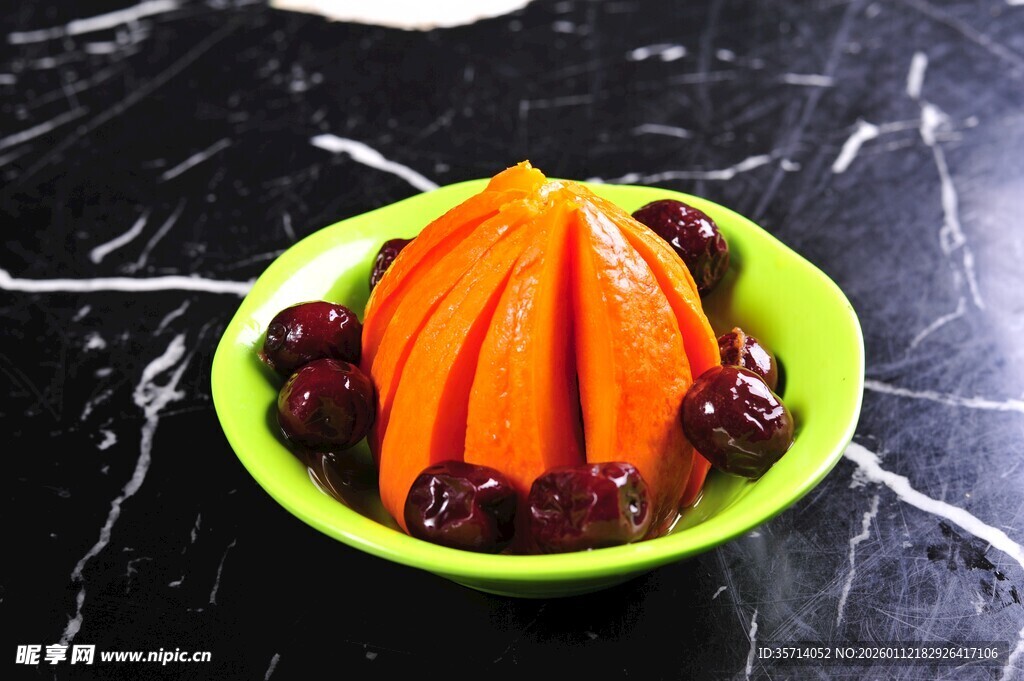 红枣蒸南瓜摆盘精致