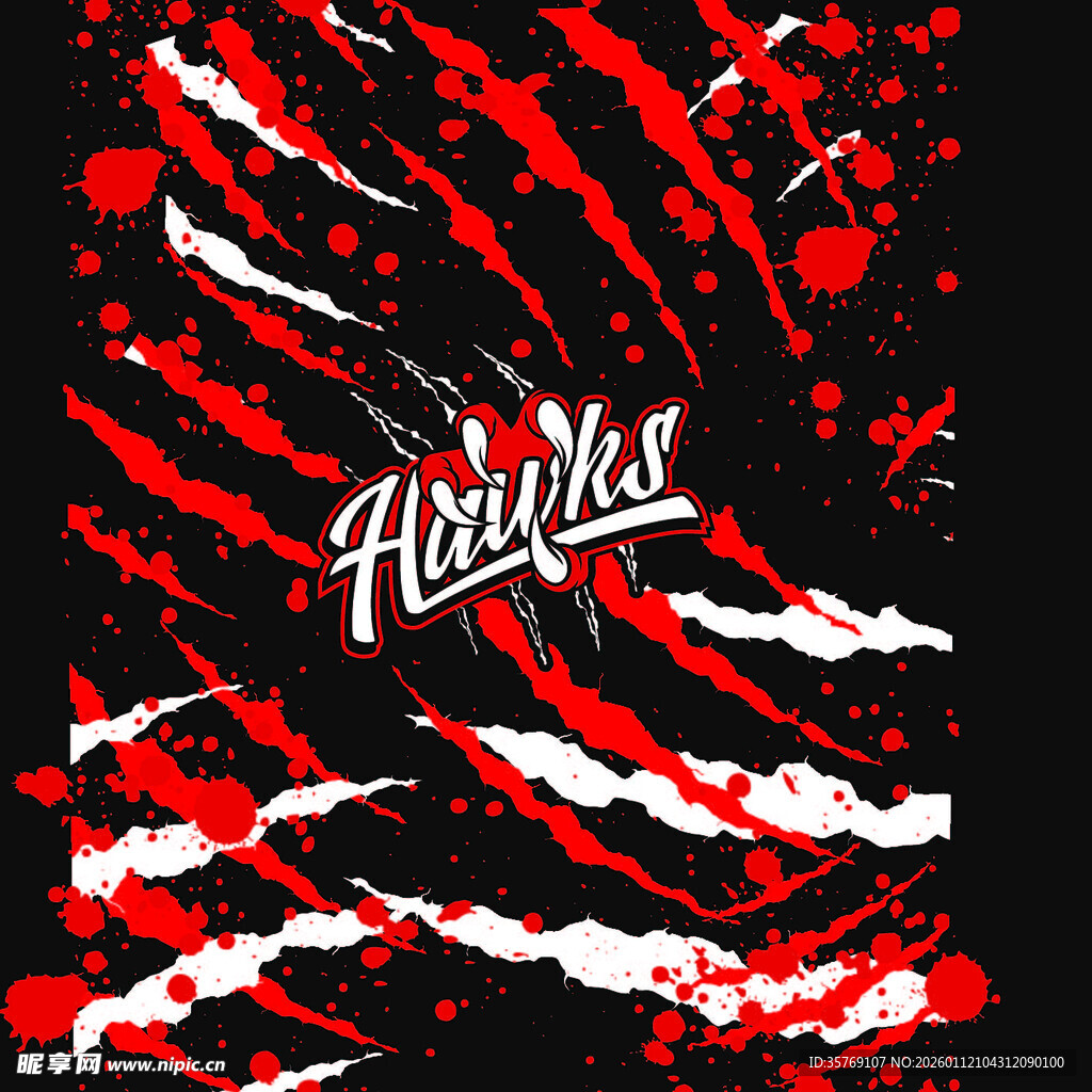 红黑涂鸦风格的图案