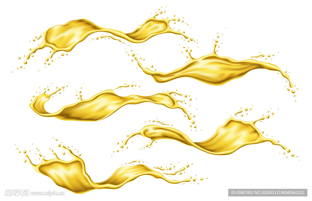 金色液体飞溅