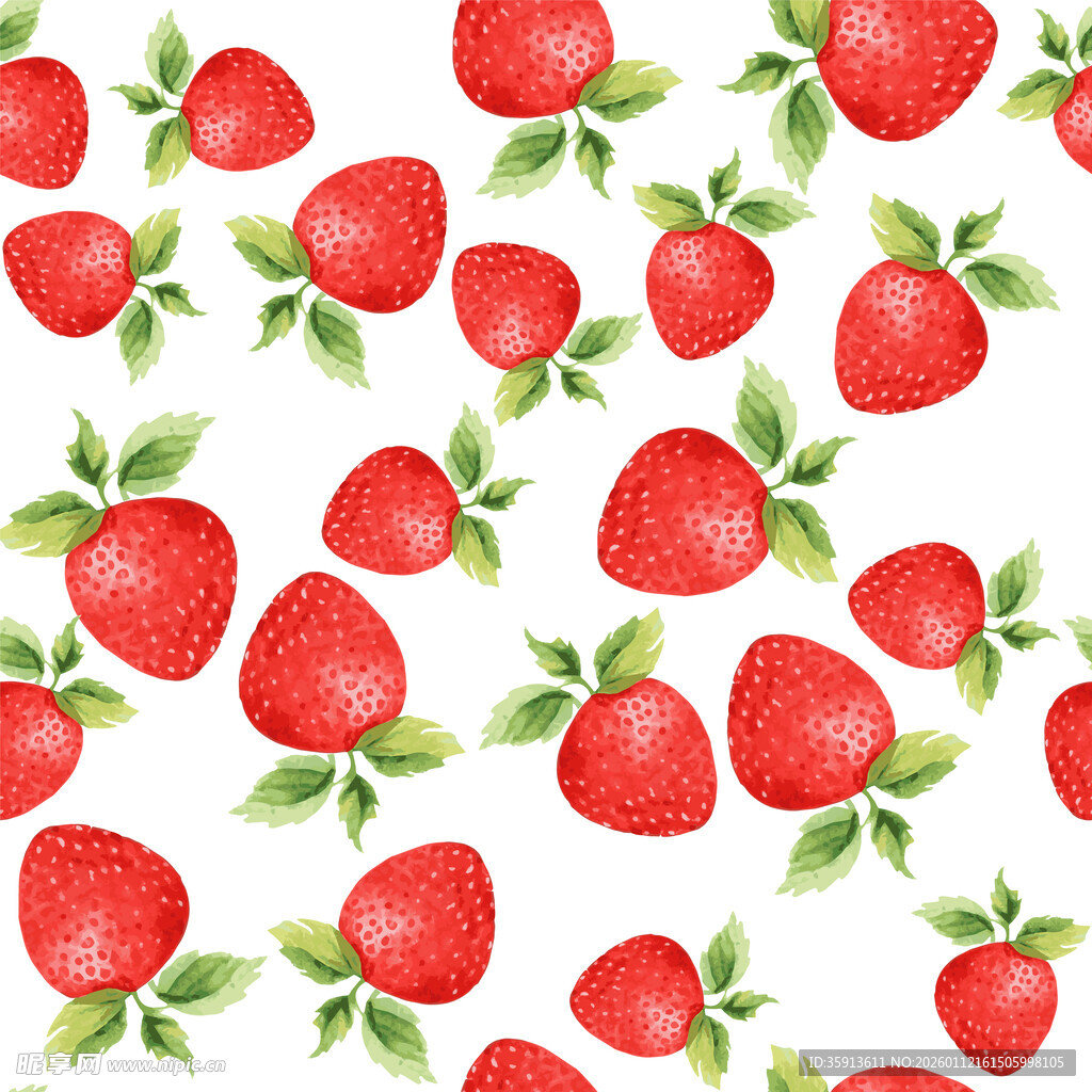 草莓水彩图案