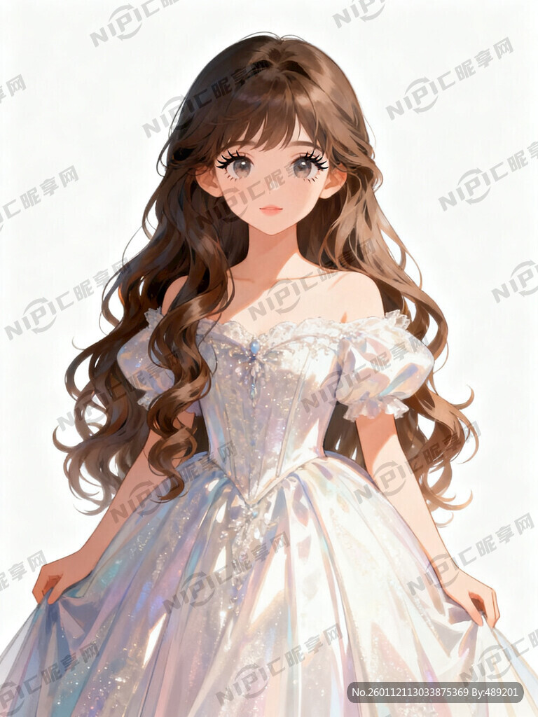 公主长裙 长卷发 大眼睛长睫毛