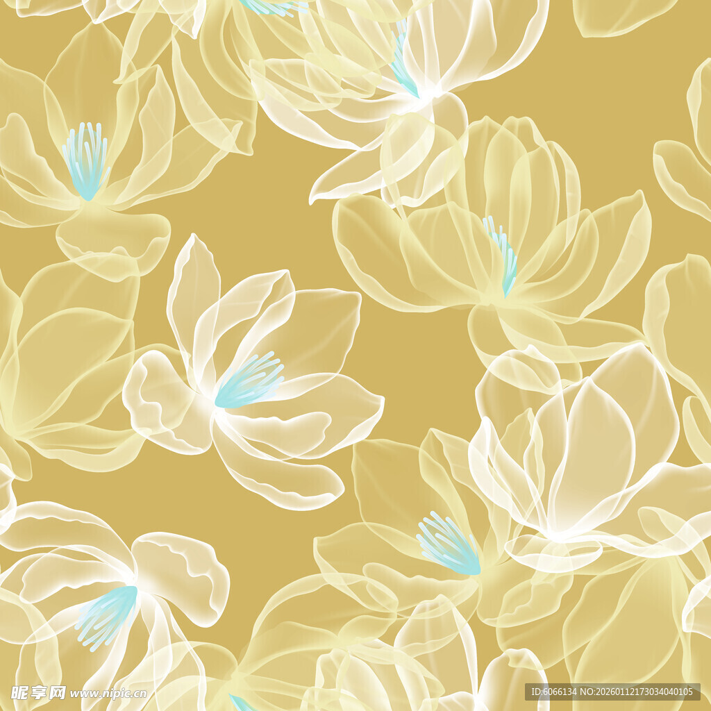 淡黄色花卉图案背景