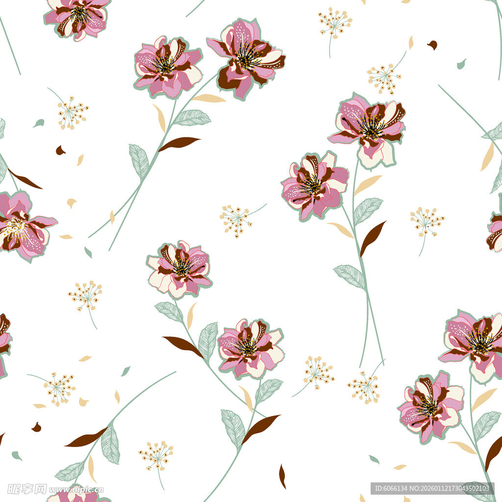 花卉碎花图案背景设计