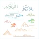 中式传统云纹山形图案集