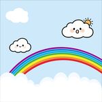 可爱彩虹云朵卡通插画