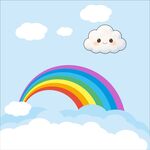 天空中的彩虹与云朵