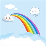 彩虹与云朵的梦幻场景