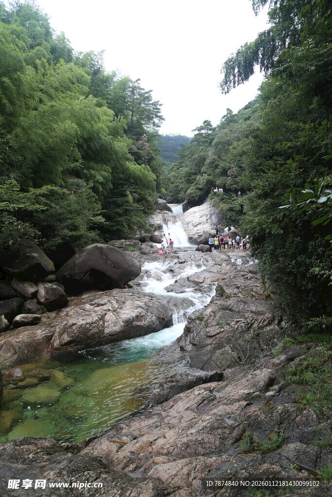 山间溪流 绿意盎然的景致