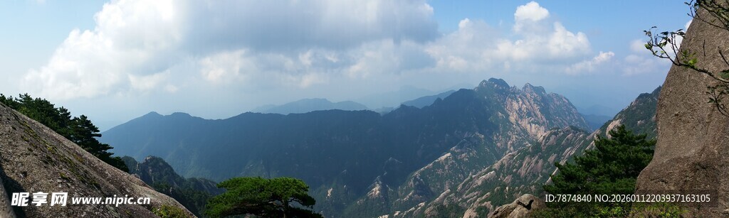 壮丽长城与远山美景