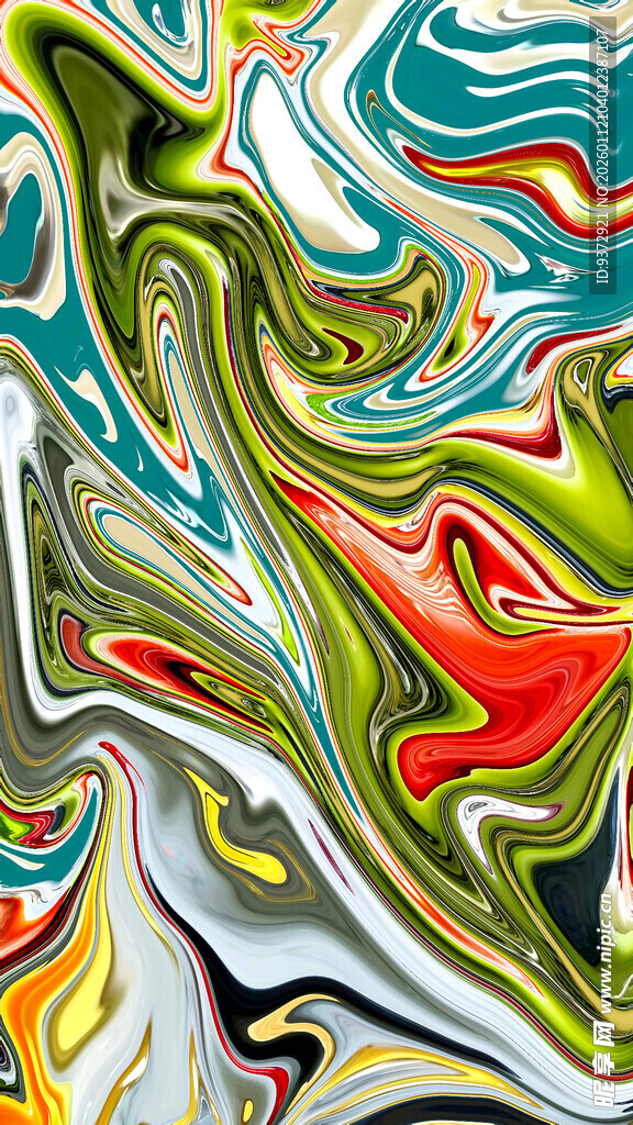 抽象多彩流体艺术图案